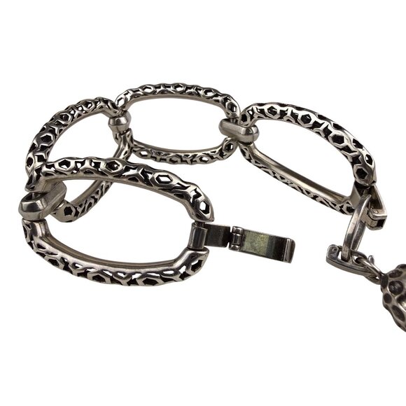 Kendra Scott Womens Silver Tone Metal Open Link Chain Tassel Bracelet - Picture 5 of 8